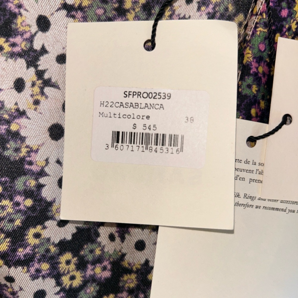 NWT SANDRO 100% Silk V-Neck Dress Size 38 (US 6) - Picture 7 of 13